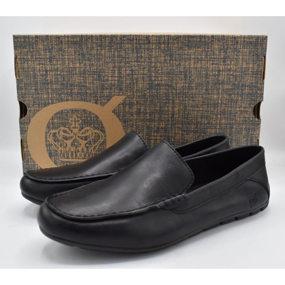 Born Mens Size 11 Liam‎ Black Full Grain Leather Slip On Loafers Shoes